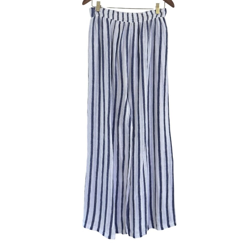 Becca Rebecca Virtue  Getaway Cover-Up Split Stripe Wide Leg Tie Waist Pants S - Picture 2 of 9